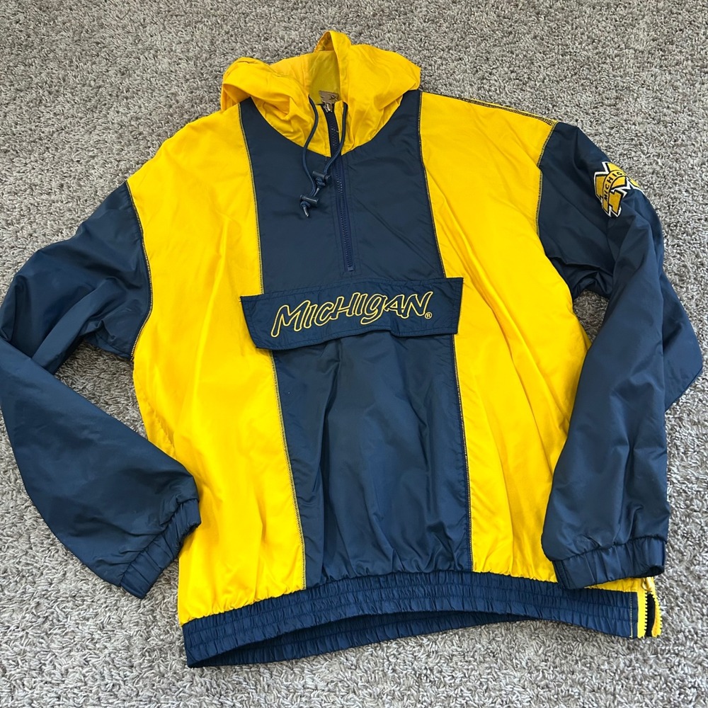 Starter Michigan Wolverines Pullover Anorak Windbreaker‎ Jacket vintage L y2k